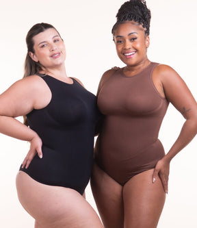 Body Chic - Body Moldeador con Escote Alto y sin Costuras