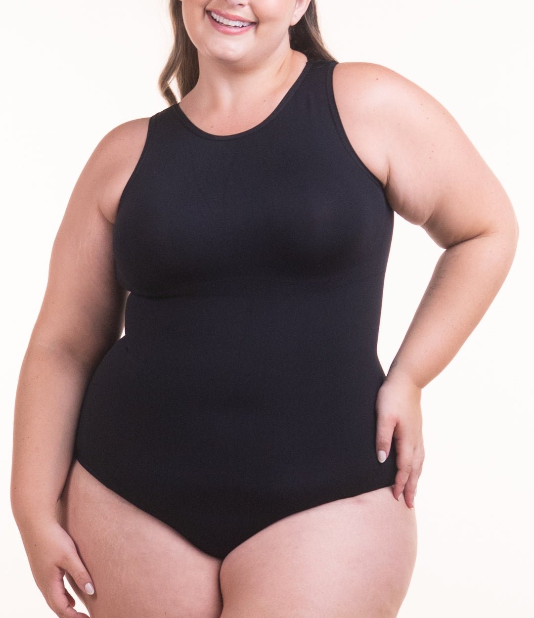 Body Chic - Body Moldeador con Escote Alto y sin Costuras