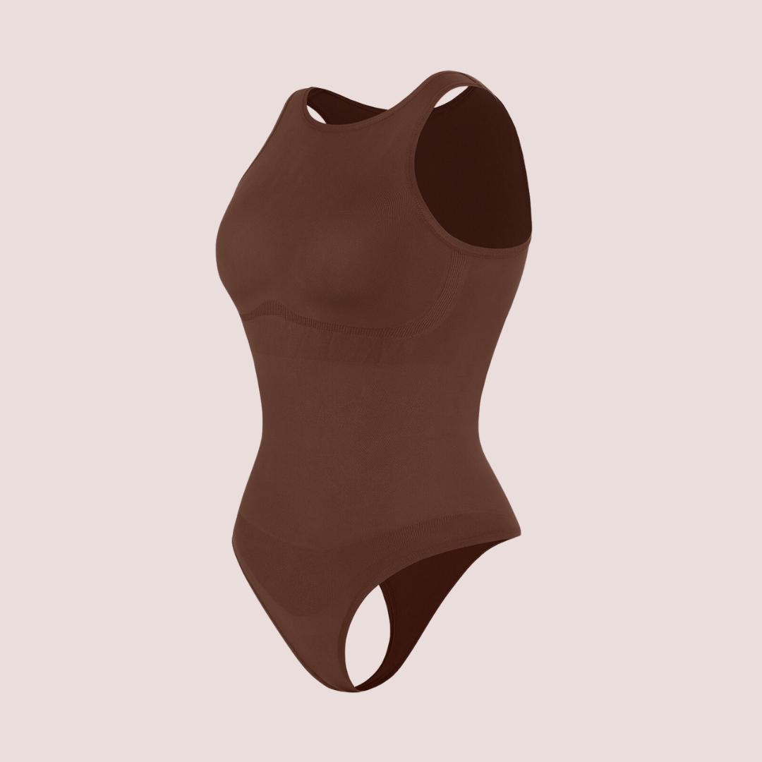 Body Chic - Body Moldeador con Escote Alto y sin Costuras
