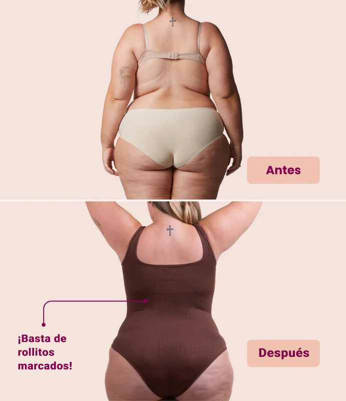 Body Shaper – Body moldeador acanalado con abertura higiénica